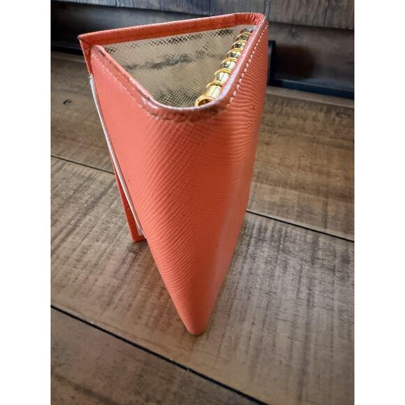 Prada Key Holder Wallet Women's Orange Saffiano Leather Made Italy Gold Hardware - Picture 6 of 13